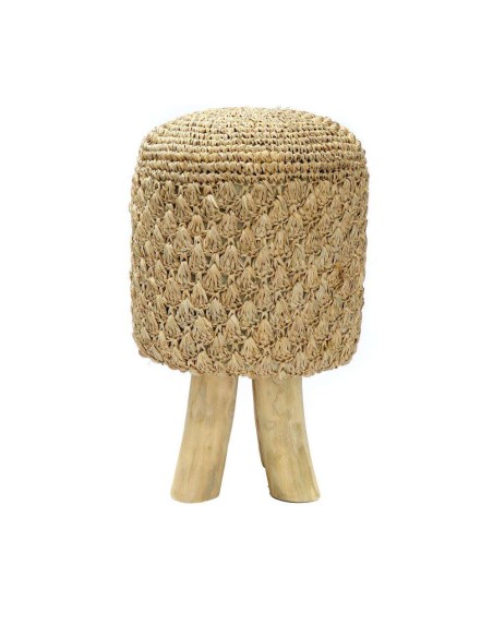 Taburete Raffia Tressed Natural 45cm - Bazar Bizar