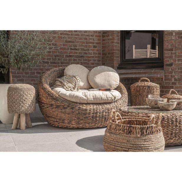 Taburete Raffia Tressed Natural 45cm - Bazar Bizar Taburete Raffia Tressed Natural 45cm - Bazar Bizar