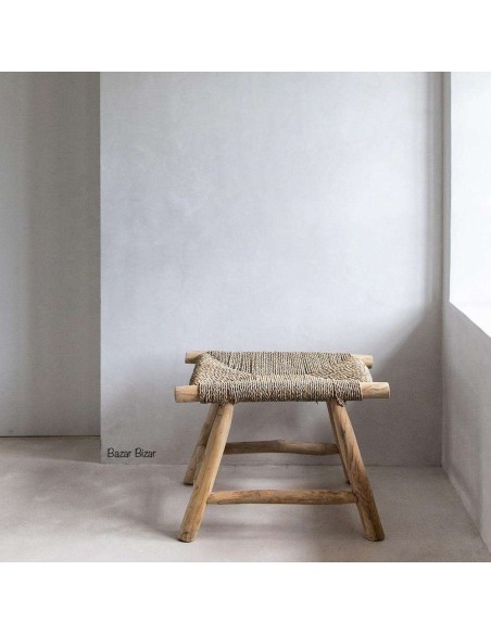 Taburete Porto Seagrass Natural 45cm M - Bazar Bizar