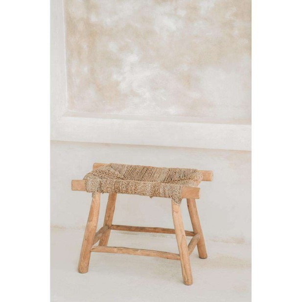 Taburete Porto Seagrass Natural 45cm M - Bazar Bizar