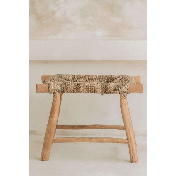 Taburete Porto Seagrass Natural 45cm M - Bazar Bizar