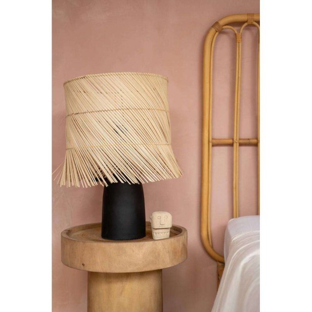 Lámpara de Mesa Pandan Negro Natural - Bazar Bizar Lámpara de Mesa Pandan Negro Natural - Bazar Bizar