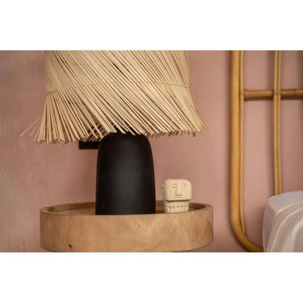 Lámpara de Mesa Pandan Negro Natural - Bazar Bizar Lámpara de Mesa Pandan Negro Natural - Bazar Bizar