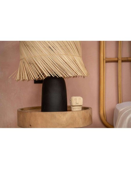 Lámpara de Mesa Pandan Negro Natural - Bazar Bizar