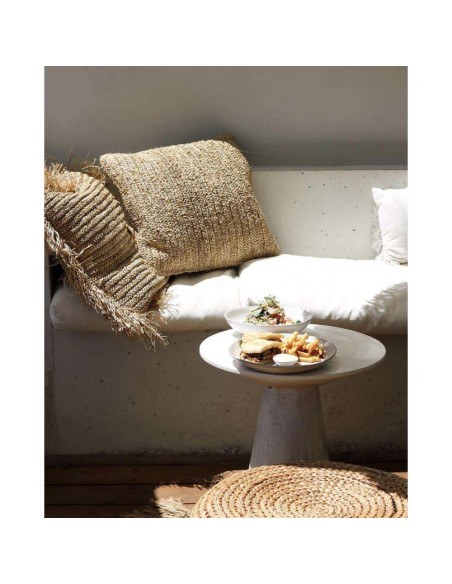 Funda Cojín Raffia Flores Natural 40x40cm Bazar Bizar BAJN103N-M-40X40