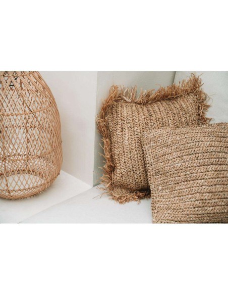 Funda Cojín Raffia Flores Natural 40x40cm Bazar Bizar BAJN103N-M-40X40