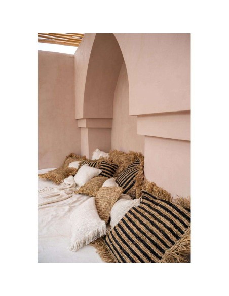 Funda Cojín Raffia Flores Natural 40x40cm Bazar Bizar BAJN103N-M-40X40