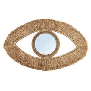 Espejo Raffia Eye - Natural - M - Bazar Bizar; BAVE006N-M-40x70. Bazar Bizar es una marca de decoración que ofrece productos hechos a mano y exclusivos