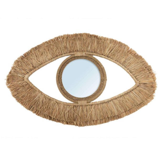 Espejo Raffia Eye Natural M - Bazar Bizar