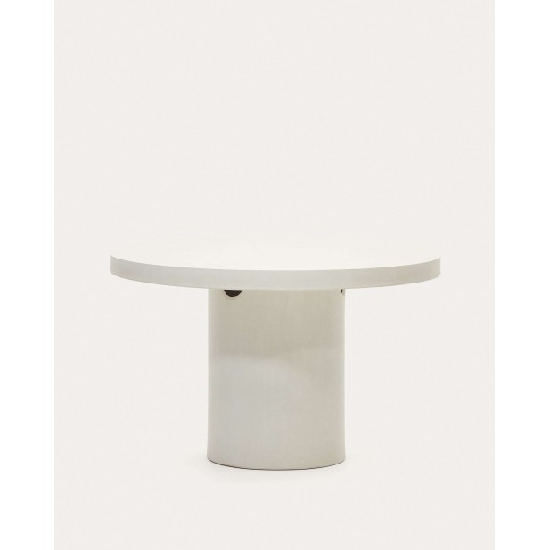 Mesa redonda Aiguablava Ø120cm cemento blanco - Kave Home J0100043PR05