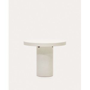 Mesa redonda Aiguablava de cemento blanco Ø 90 cm - Kave Home - J0100044PR05. Muebles y decoración de diseño para casas con personalidad