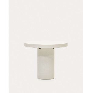 Mesa redonda Aiguablava de cemento blanco Ø 90 cm - Kave Home - J0100044PR05. Muebles y decoración de diseño para casas con personalidad