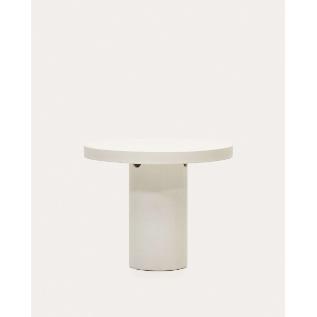 Mesa redonda Aiguablava Ø90cm cemento blanco - Kave Home