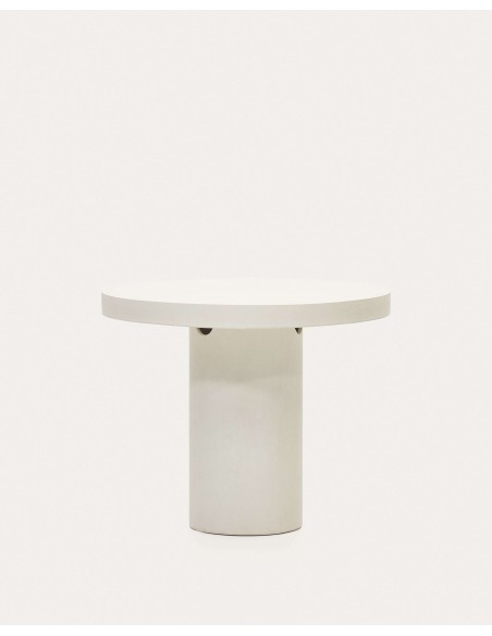 Mesa redonda Aiguablava Ø90cm cemento blanco - Kave Home
