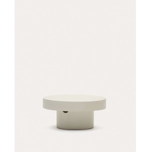 Mesa de centro redonda Aiguablava de cemento blanco Ø 66 cm - Kave Home - J0300040PR05. Muebles y decoración de diseño para casas con personalidad