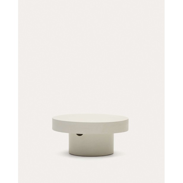 Mesa de centro redonda Aiguablava Ø66cm cemento blanco - Kave Home