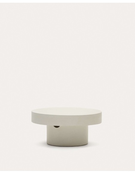 Mesa de centro redonda Aiguablava Ø66cm cemento blanco - Kave Home