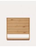 Cómoda Alguema 3 cajones 100x97cm chapa de roble con acabado natural - Kave Home