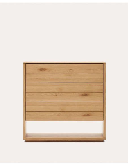 Cómoda Alguema 3 cajones en chapa de roble Kave Home - M0400010MM40