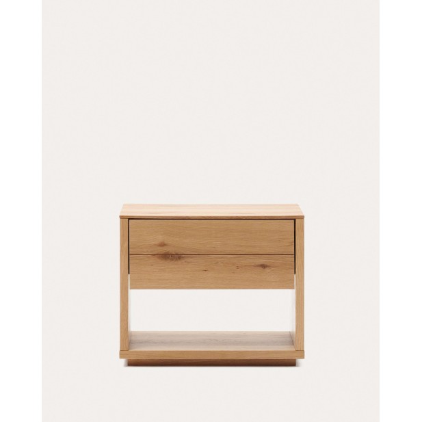 Mesita de noche Alguema 40x50cm chapa de roble acabado natural - Kave Home
