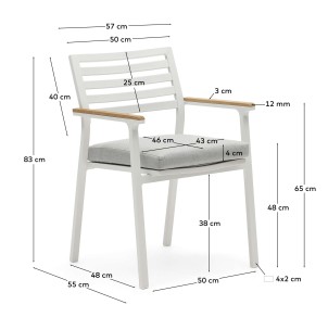 Silla de exterior Bona aluminio blanco - Kave Home - J0600031NN05 2
