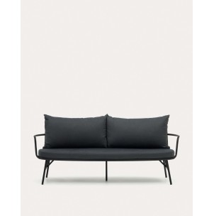 Sofá Bramant 2 plazas de acero con acabado negro 175,5 cm - Kave Home - J1400022RR02. Muebles y decoración de diseño para casas con personalidad