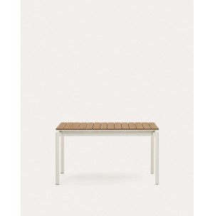 Mesa extensible de exterior Canyelles de polywood y aluminio blanco mate 140 (200) x 90 cm - Kave Home - J0200002MM46. Muebles y decoración de diseño 