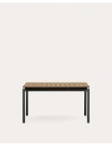Mesa extensible de exterior Canyelles 140(200)x90cm polywood/aluminio negro mate - Kave Home