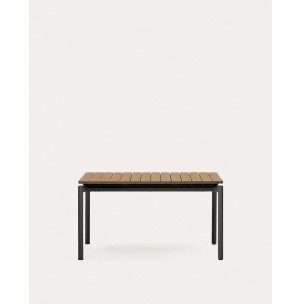 Mesa extensible de exterior Canyelles 140(200)x90cm polywood/aluminio negro Kave Home J0200005MM46. Muebles y decoración de diseño para casas con personalidad