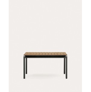 Mesa extensible de exterior Canyelles de polywood y aluminio negro mate 140 (200) x 90 cm - Kave Home - J0200005MM46. Muebles y decoración de diseño para casas con personalidad