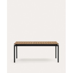 Mesa extensible exterior Canyelles 180(240)x100cm polywood/aluminio negro mate Kave Home J0200006MM46 Muebles y decoración de diseño para casas con personalidad