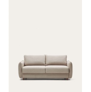 Sofá cama Carlota 2 plazas de chenilla beige 140 cm - Kave Home - S80660AU12. Muebles y decoración de diseño para casas con personalidad