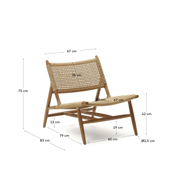 Sillón Codolar de madera maciza de teca - Kave Home Sillón Codolar de madera maciza de teca - Kave Home