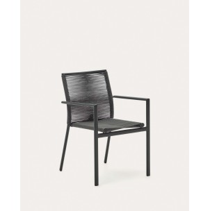 Silla de exterior Culip de cuerda y aluminio gris - Kave Home - J0600019NN02. Muebles y decoración de diseño para casas con personalidad
