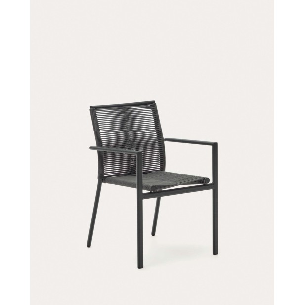 Silla de exterior Culip cuerda y aluminio gris KaveHome J0600019NN02