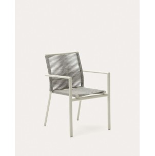 Silla de exterior Culip de cuerda y aluminio blanco - Kave Home - J0600019NN03. Muebles y decoración de diseño para casas con personalidad