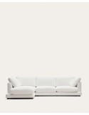 Sofá Gala 4 plazas con chaise longue izquierdo blanco 300 cm - Kave Home