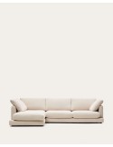 Sofá Gala 4 plazas con chaise longue izquierdo beige 300 cm - Kave Home