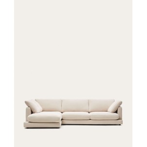 Sofá Gala 4 plazas con chaise longue izquierdo beige 300 cm - Kave Home - S821_40_SE12. Muebles y decoración de diseño para casas con personalidad