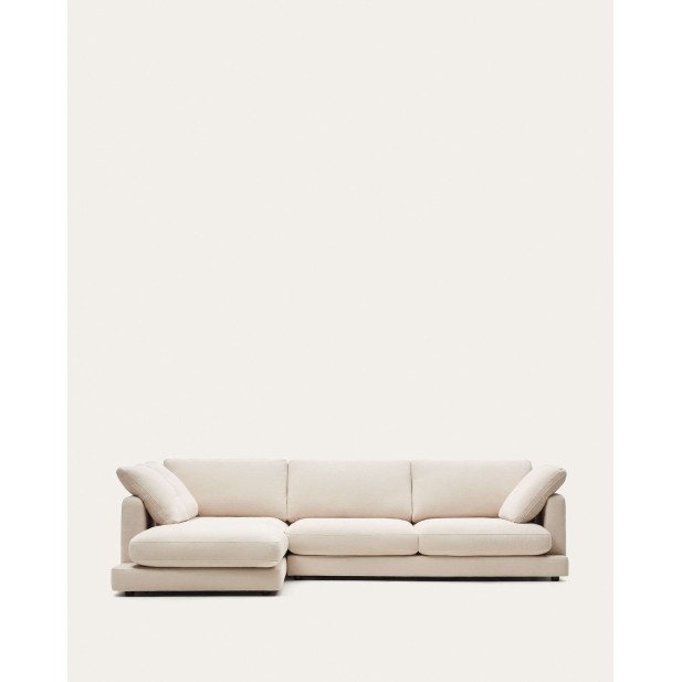 Sofá Gala 4 plazas chaise longue izquierdo beige 300cm Kave Home