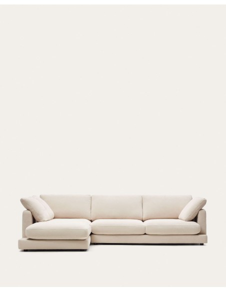 Sofá Gala 4 plazas chaise longue izquierdo beige 300cm Kave Home