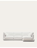 Sofá Gala 4 plazas con chaise longue derecho blanco 300 cm - Kave Home