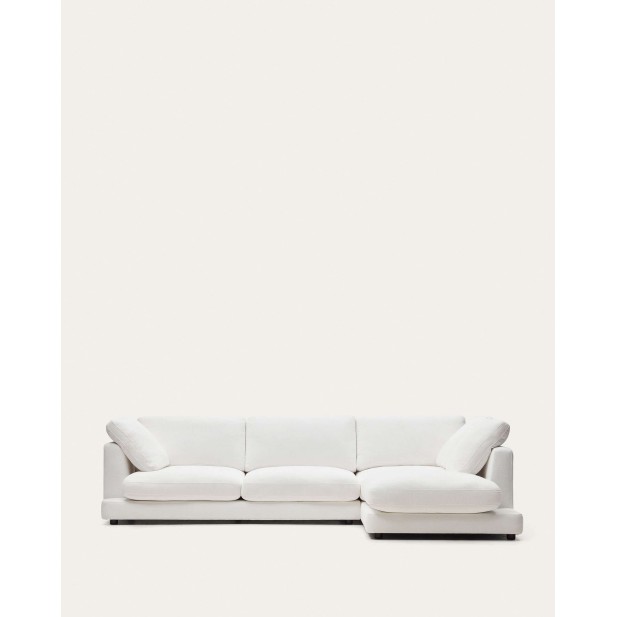 Sofá Gala 4 plazas con chaise longue derecho blanco 300 cm - Kave Home