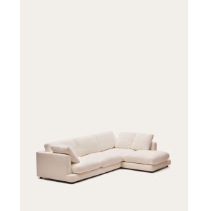 Sofá Gala 4 plazas con chaise longue derecho beige 300 cm - Kave Home 2