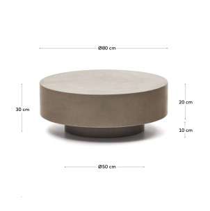 Mesa de centro redonda Garbet de cemento Ø 80 cm - Kave Home 2