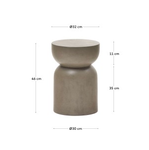 Mesa auxiliar redonda Garbet de cemento Ø 32 cm - Kave Home 2