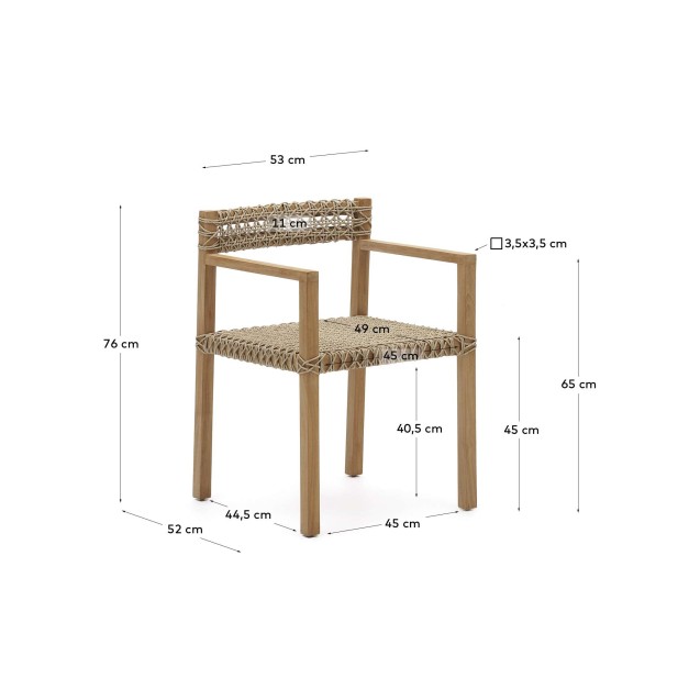 Silla Giverola de madera maciza de teca - Kave Home - J0600039MM46 Silla Giverola de madera maciza de teca - Kave Home - J0600039MM46
