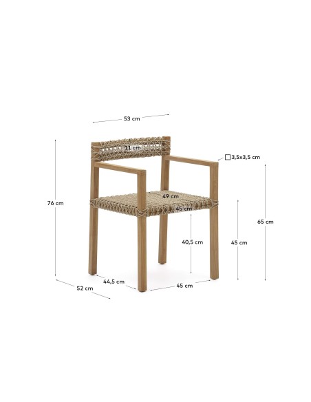 Silla Giverola de madera maciza de teca - Kave Home - J0600039MM46