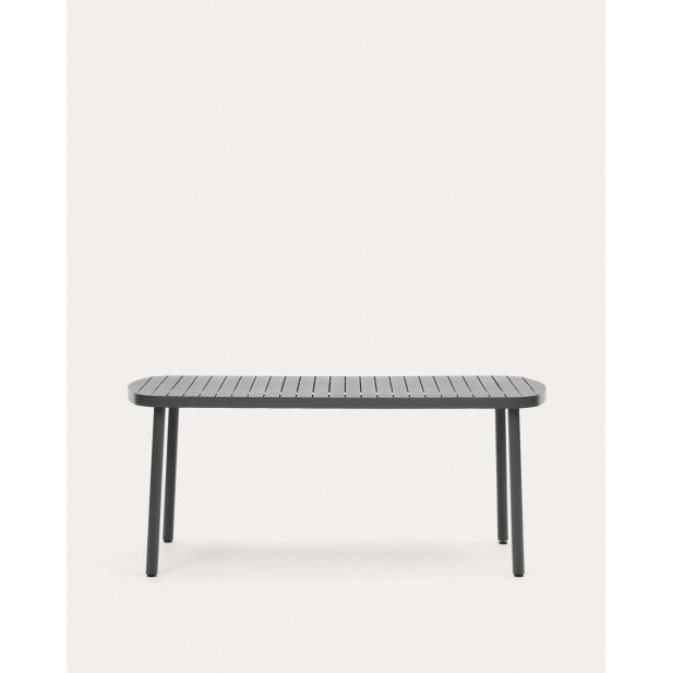 Mesa de exterior Joncols de aluminio gris 180 x 90 cm - Kave Home