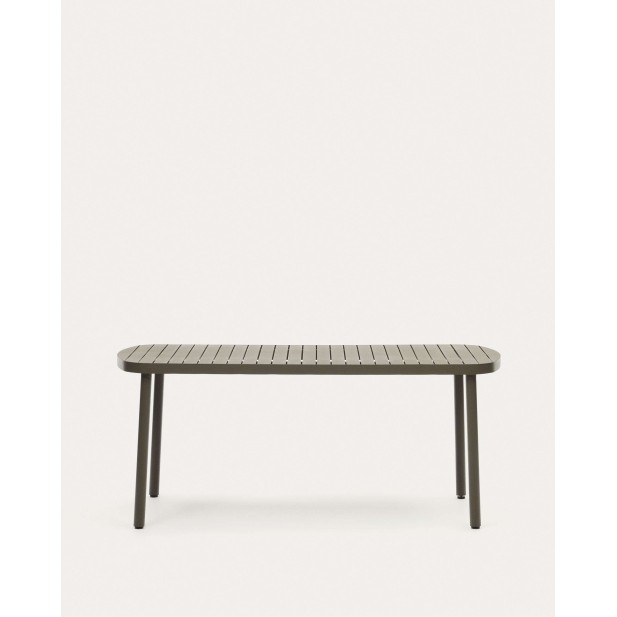 Mesa de exterior Joncols de aluminio verde 180 x 90 cm - Kave Home